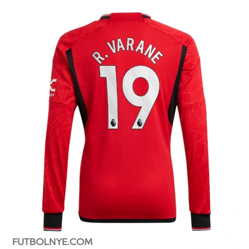 Camiseta Manchester United Raphael Varane #19 Primera Equipación 2023-24 manga larga